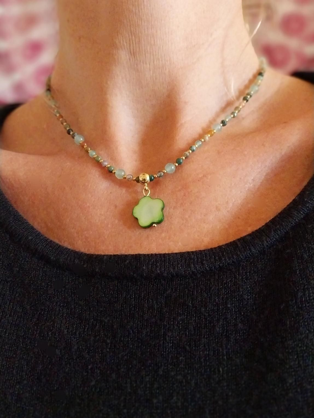 Collier en pierre d&#039;Agathe &quot;India agathe&quot;