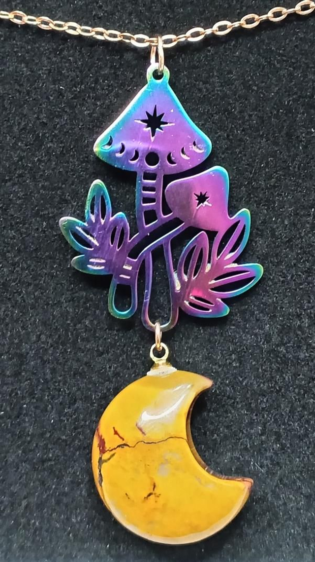 Mookaite and Mushroom Necklace 