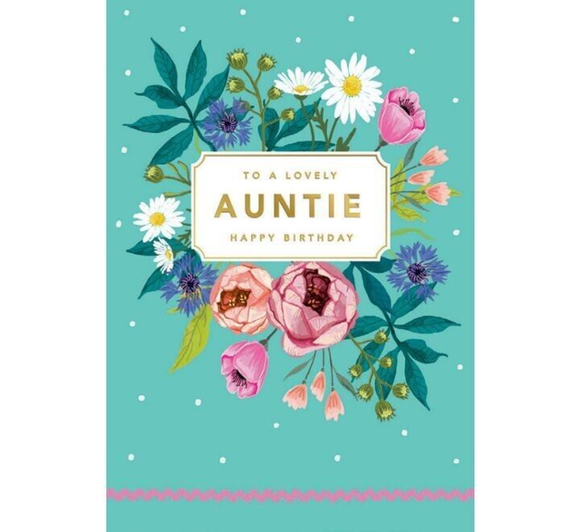 Auntie Birthday Card Floral Classic - 9 x 6 " 