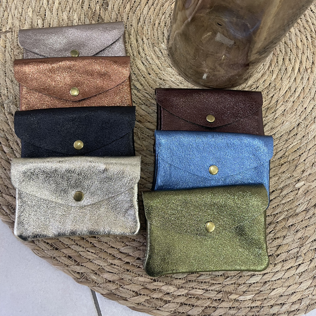 Porte monnaie cuir irisé 