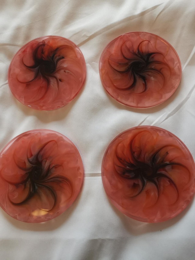 Pink swirl coasters