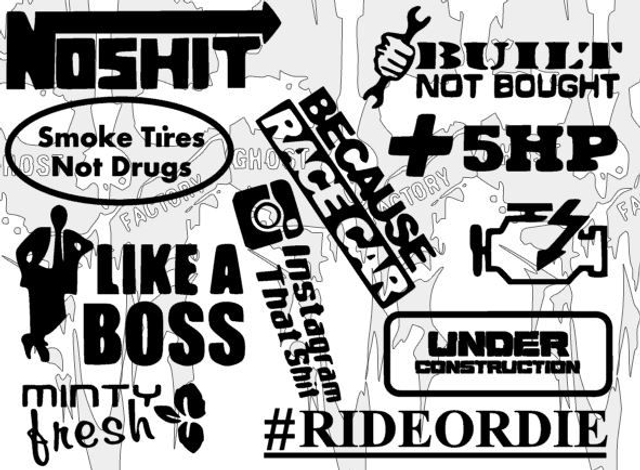 Planche de stickers JDM numéros 1