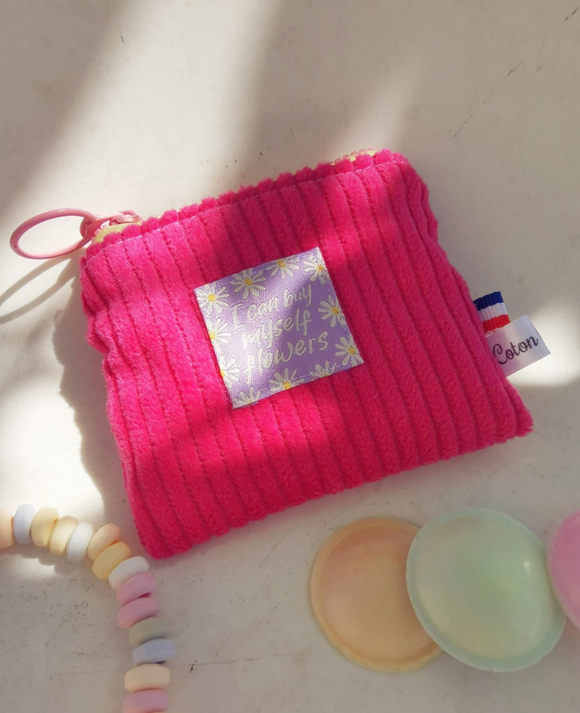 Porte-monnaie ELIOT velour rose 