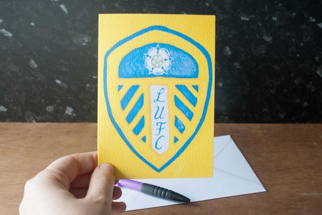 Leeds Crest Greetings Card/Mounted Print (blank inside)