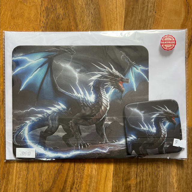 Medium Dragon mouse mat and coaster