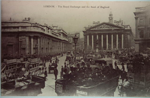 London The Royal Exchange and the Bank of England unbranded postcard - Our Ref A228