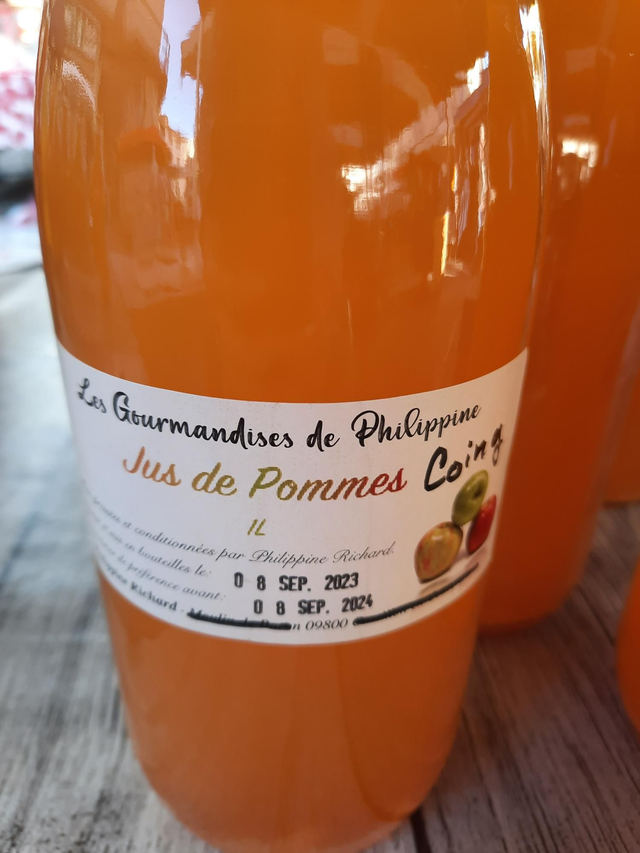 Jus de pommes coings