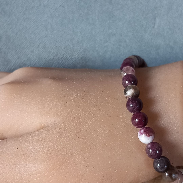 Bracelet ajustable en Rubellite (Tourmaline rose)
