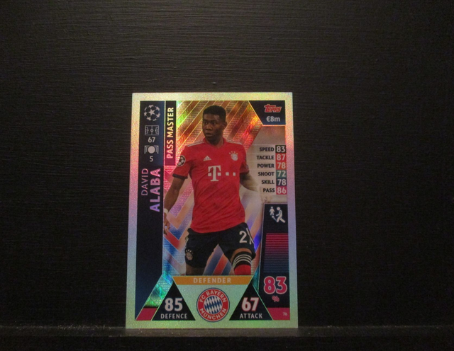 David Alaba - UEFA Champions League Match Attax 2018/19 Original Trading Card #76