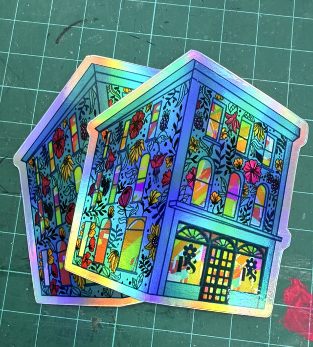 Pink Seaweed Rainbow Hologram Sticker