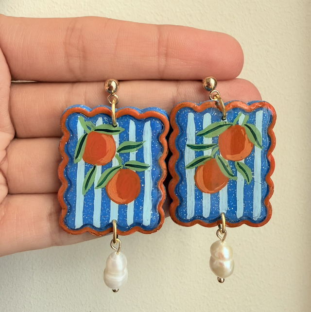 Algarve Orange Pearl Earrings - LIMITED EDITION