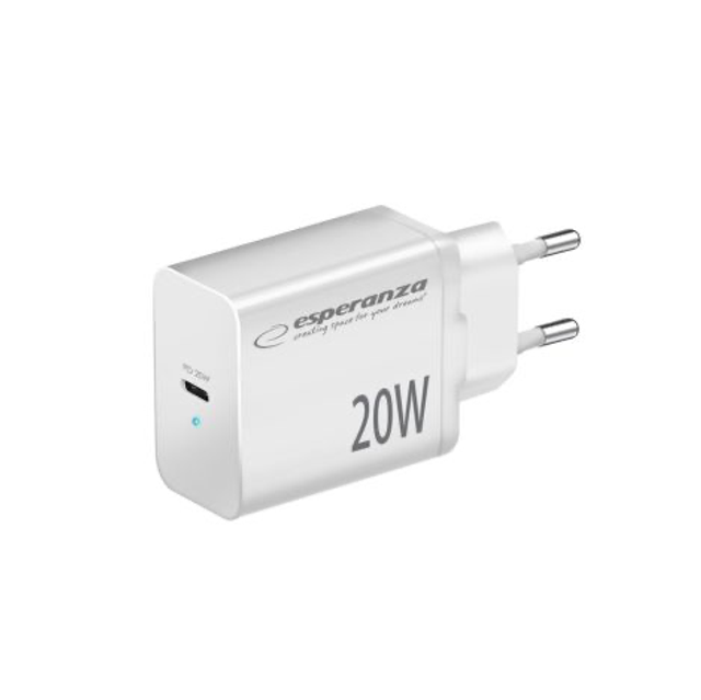 ESPERANZA CHARGER 20W USB-C PD EZC104W blanc