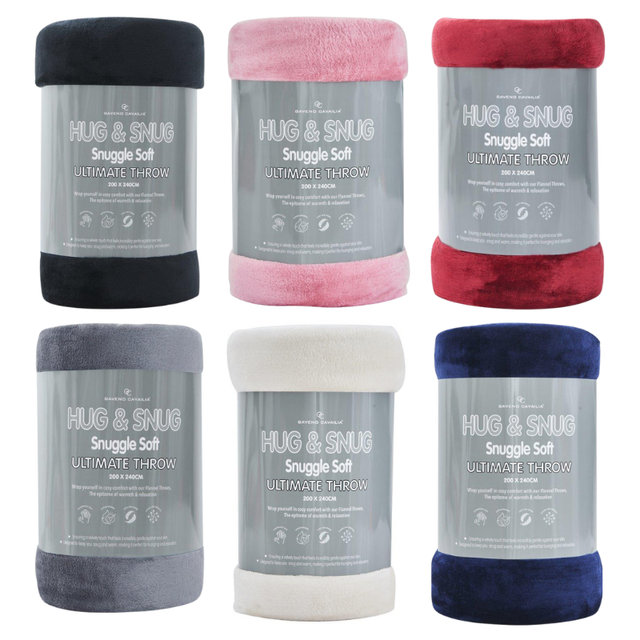 Hug &amp; Snug Snuggle Soft Ultimate Throw Bundle 130cm x 150cm 