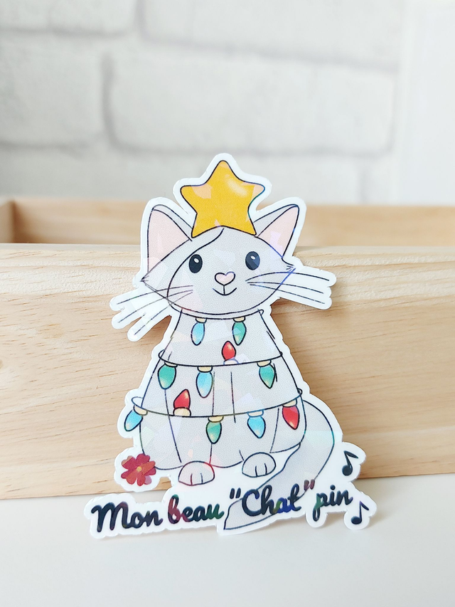 Stickers illustrés de Noël "Mon beau "Cha"pin"| Autocollants colorés à l’unité