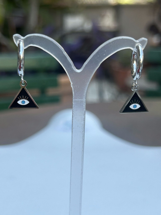 Orecchini triangolo occhio silver