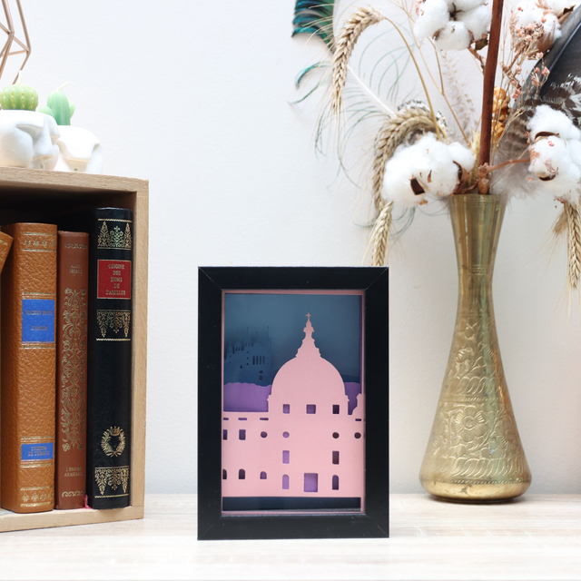 Cadre Lyon Hotel Dieu &amp; basilique de Fourvière • 10cm x 15cm