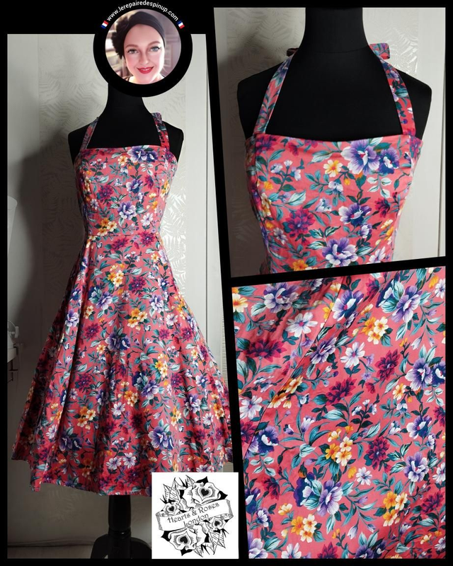 Robe Hearts Roses Floral Swing T46 