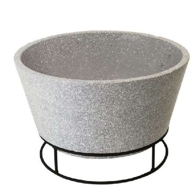 Feuerschale, Esschert Design, 47 x 47 x 29,3 cm, Keramik, Betonoptik