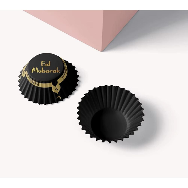 Eid Cupcake Case - Black gold mosque (50 pcs)