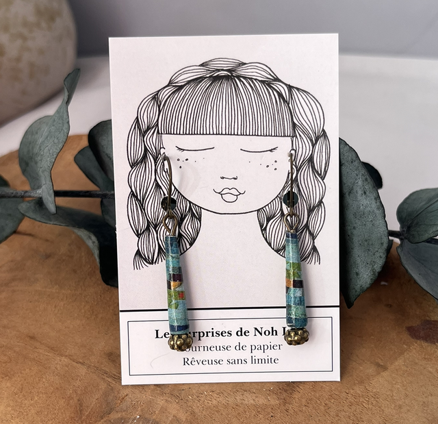 Boucles d’oreilles perles de papier 