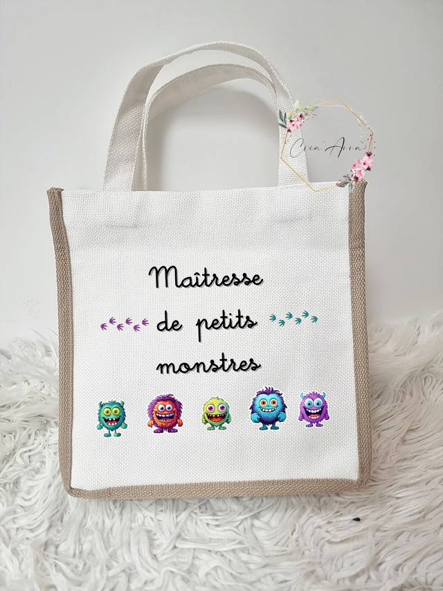 Petit sac "Maîtresse de petits monstres"