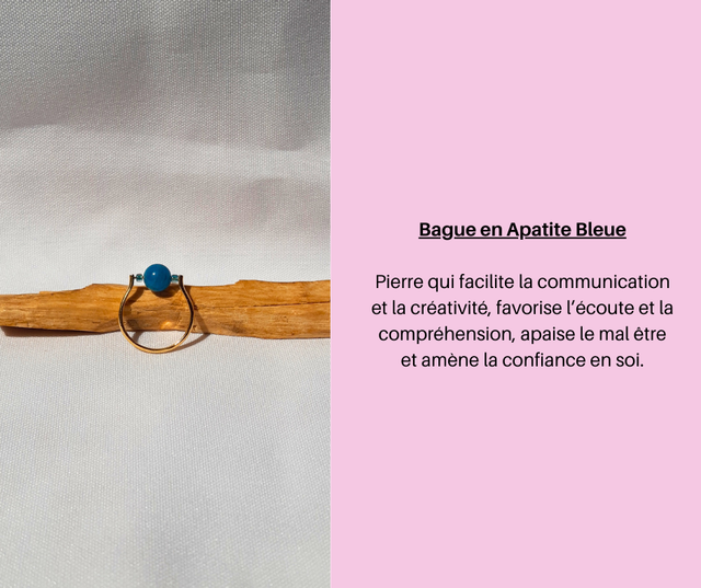 7- Bague en Apatite Bleue
