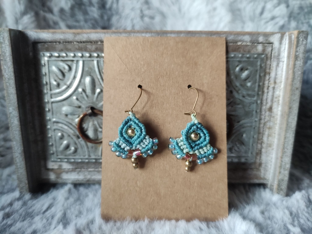 Boucles d'oreilles bleues claires et turquoises