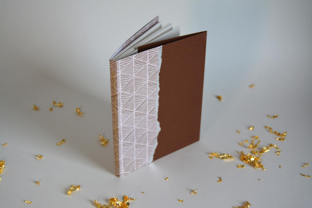 Carnet kintsugi motifs géométriques et marron