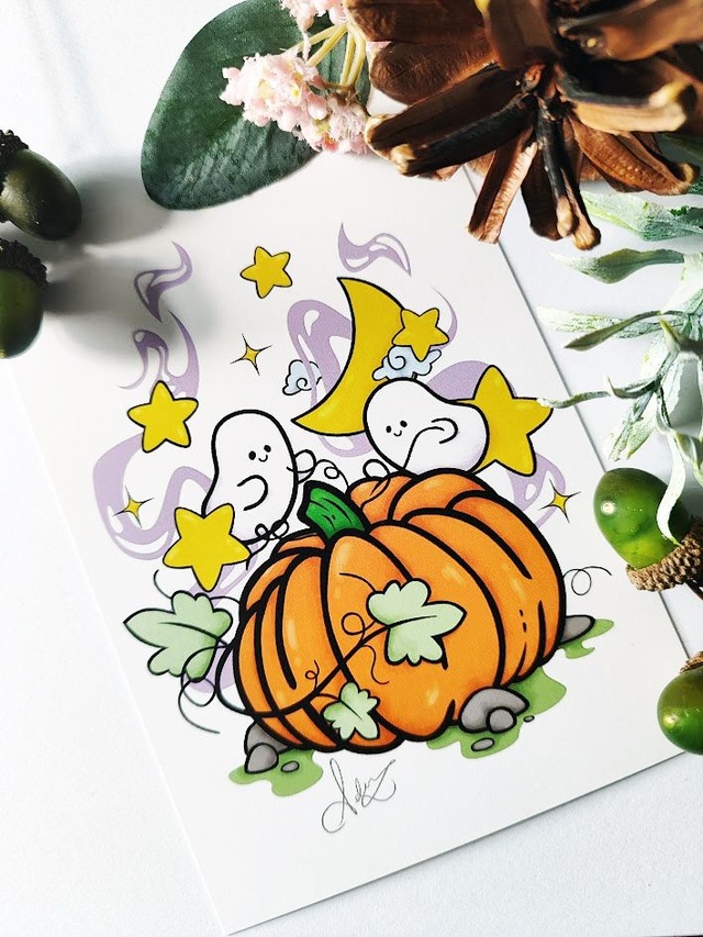Haunted Pumpkin Postcard