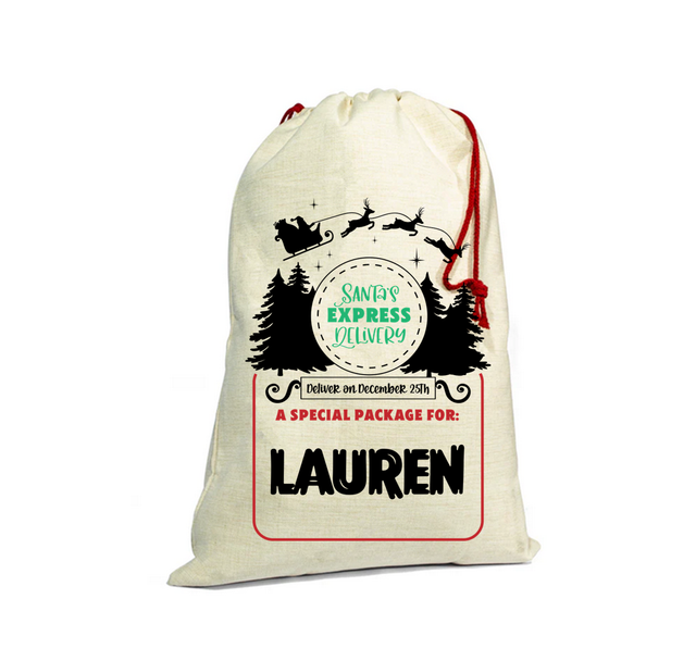 Christmas Santa Sack - Santa Sleigh