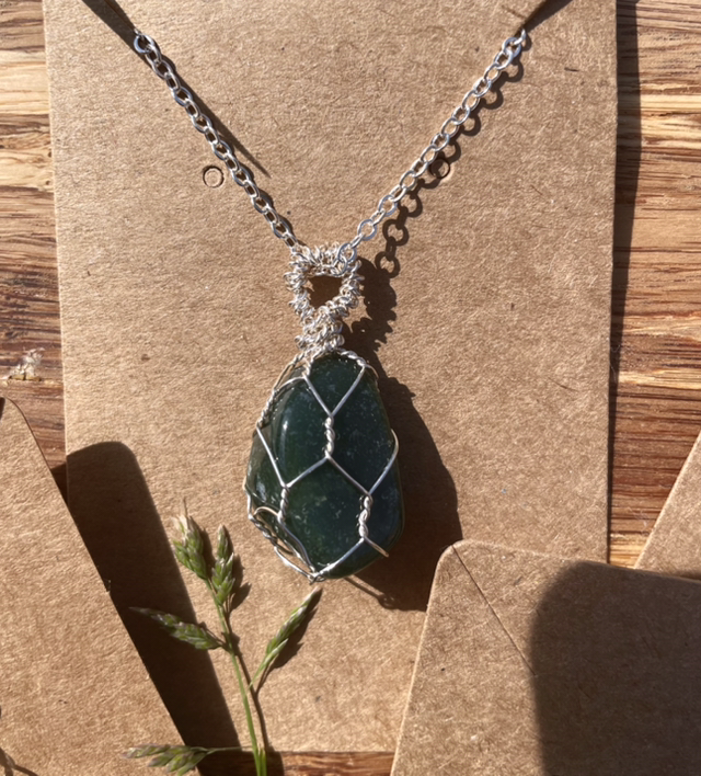 Green Moss Agate Necklace