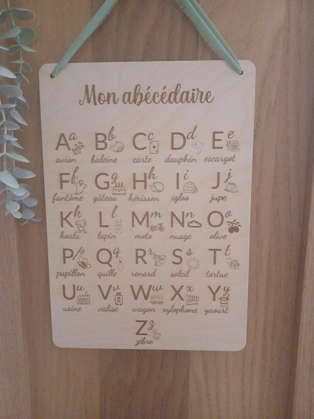 Abécédaire éducatif en bois personnalisé – Phonétique claire et sans confusion