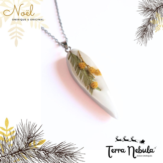 Collier fleuri Yin (mimosa) | CO030