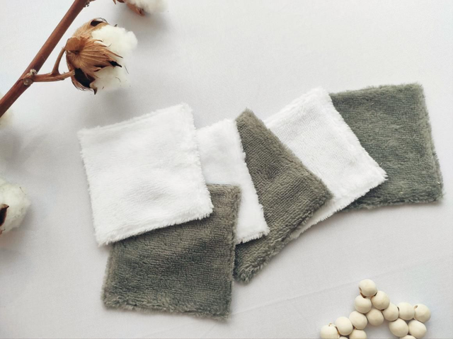 Lot de 6 cotons à démaquiller bambou