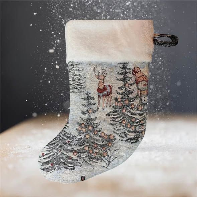 Chaussette de Noël en Toile Fil Doré