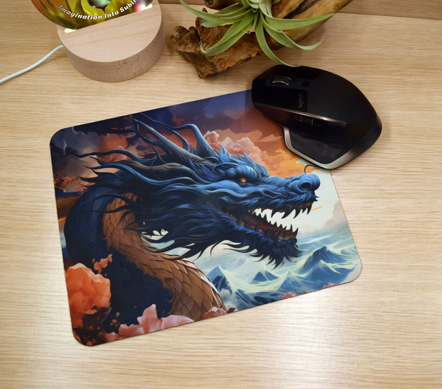 Dragon Rising from the Waves Mouse Mat – Anti-Slip &amp; Smooth Surface