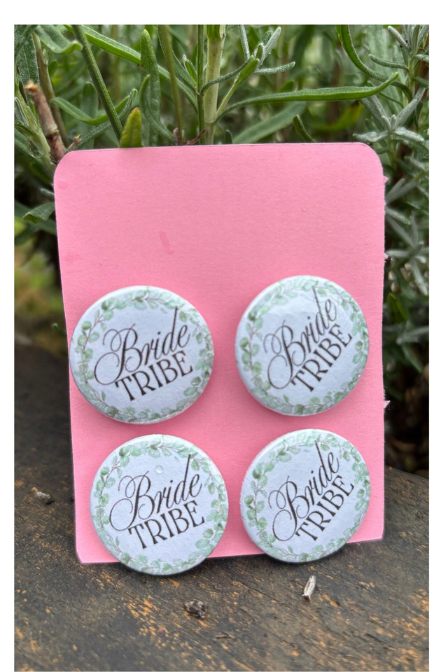 Bride Tribe - 25mm Button Badges x 4