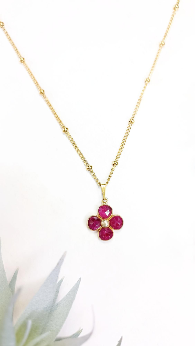 Collier TILAH - Rubis brut