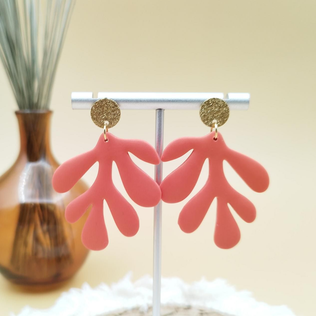 Boucles d'oreilles "Algua" Corail