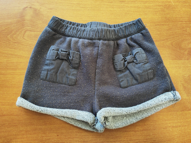 Short gris / pailletée doré en 2 ans