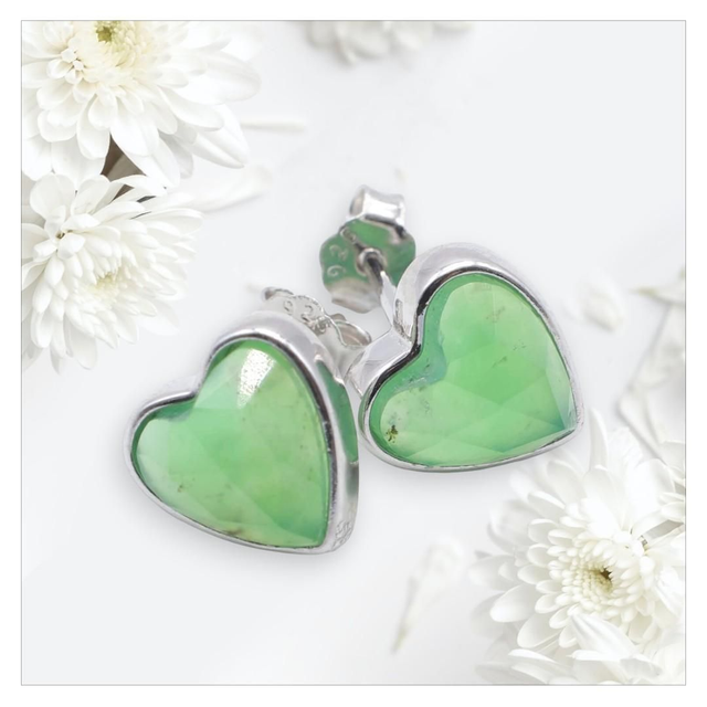 "Jade" - Boucles d'oreilles argent 925 coeur