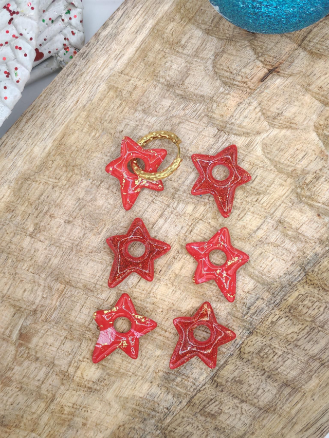 CHOUPETTES Star réversibles rouge feuilles d'or