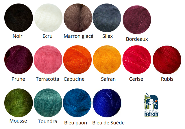 Gants en mohair et soie Taille 7