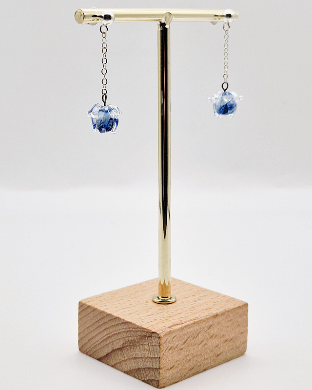 Boucles d'oreilles Clochettes bleus et blanches