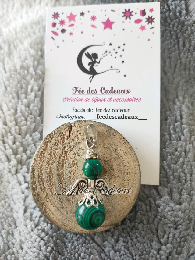 Pendentif Ange Gardien Malachite