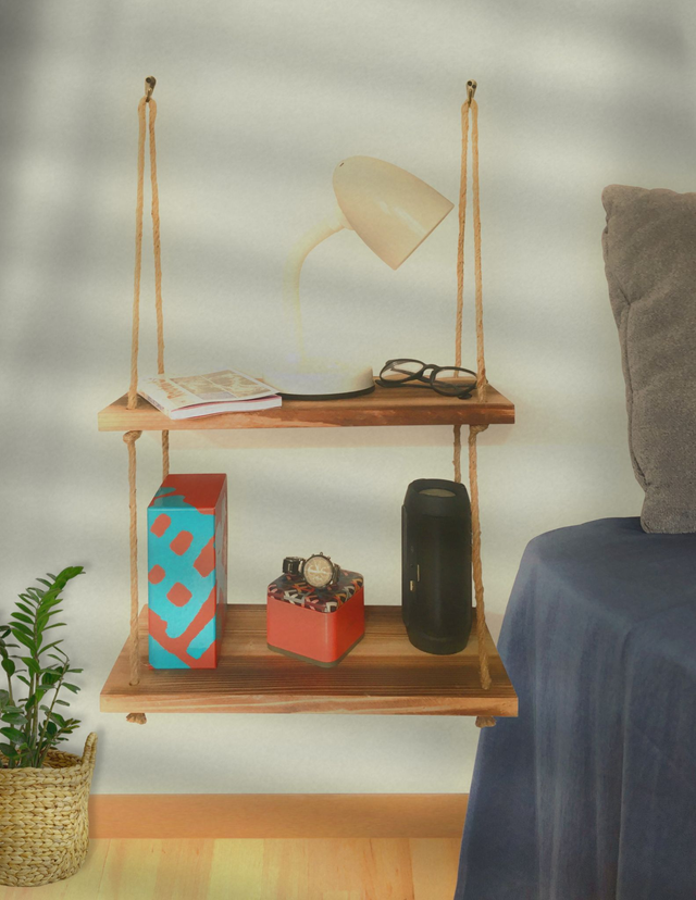 HODYSSEA Etagère murale suspendue chevet nuit HEADS-UP 42,50 cm bois clair