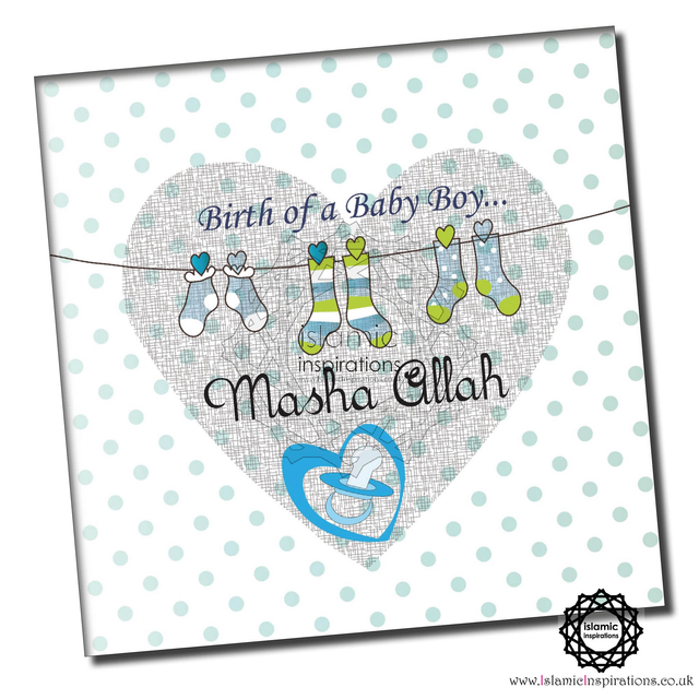 Bunting Line Boy Greeting Card - NWB011