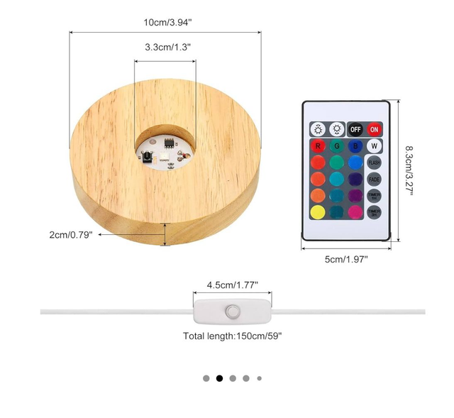 Light Base Lamp for Penis Ornaments - or Colour Display Stand for Resin Art
