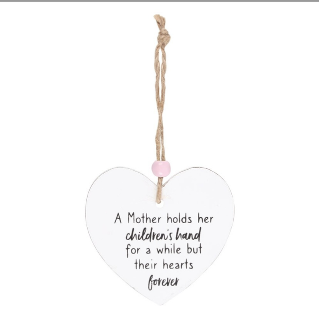 A mothers love heart hanging sentiment sign 