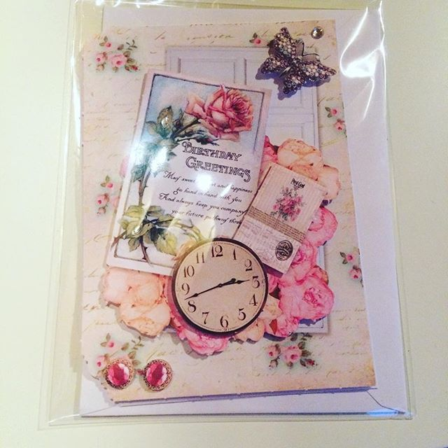 Carte Anniversaire shabby  N A11